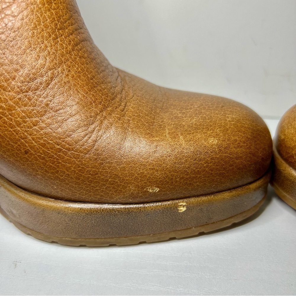 Vintage Tommy Hilfiger 90’s Platform Heel Tan Brown Leather Boots Size 9 - Picture 16 of 16